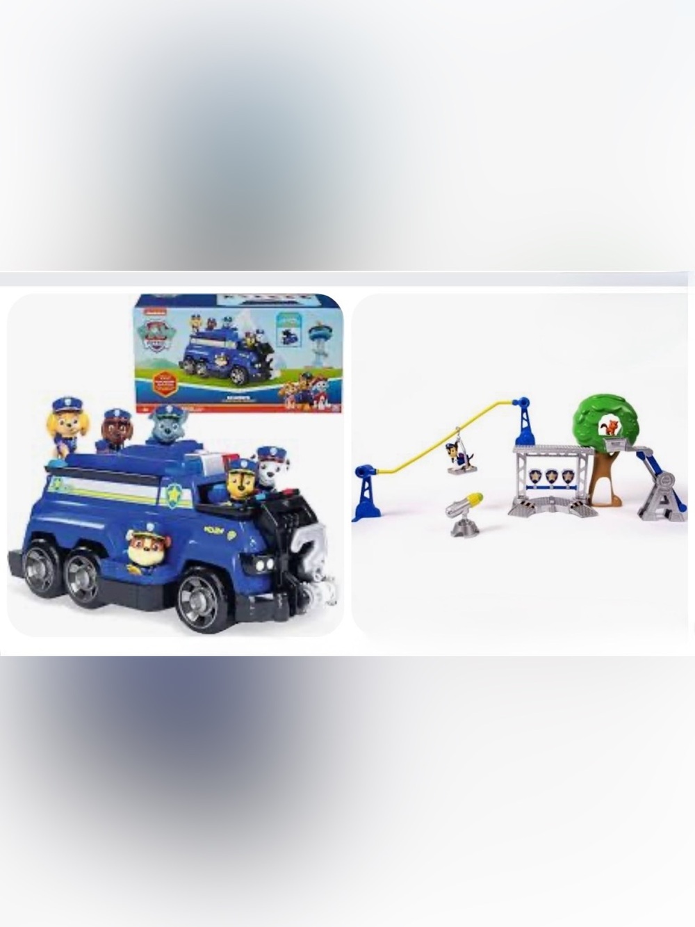 Paw Patrol total team rescue vehicle with training center with orange kitten